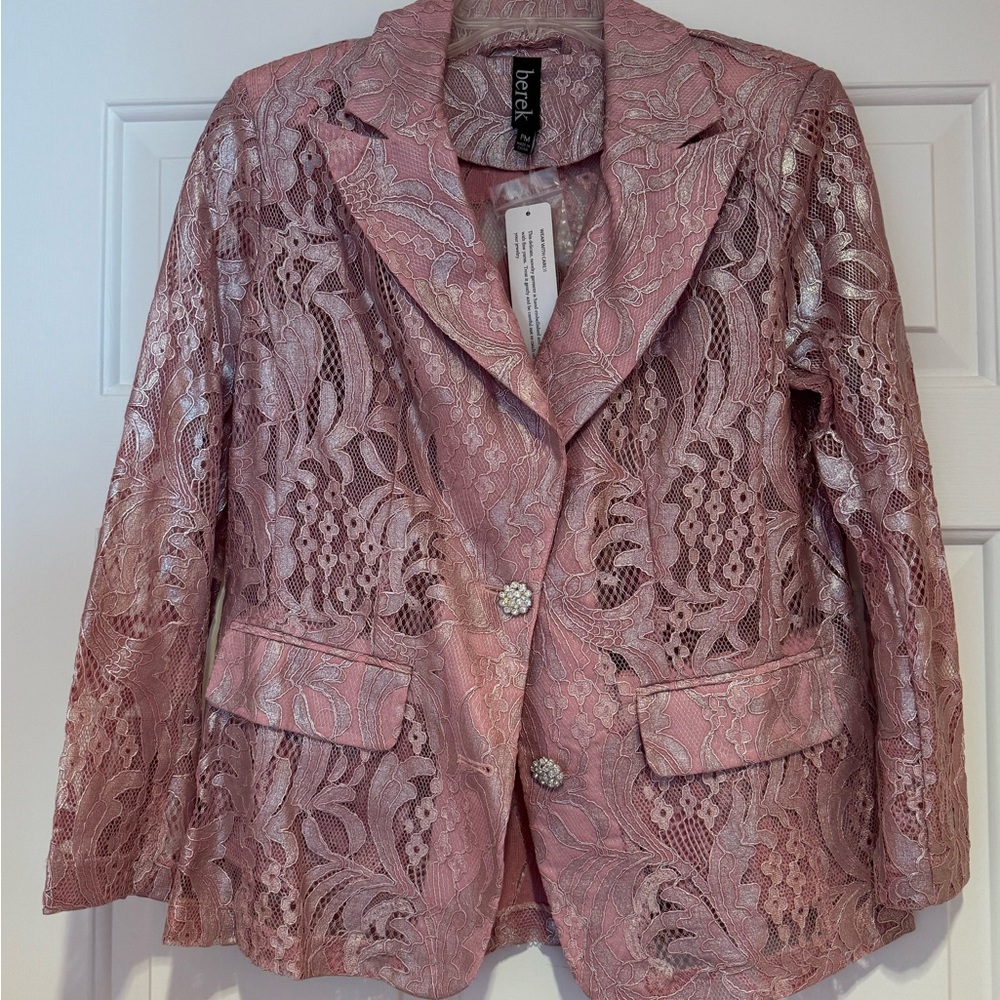 Evening Blazer - Sheet Pink with Silver